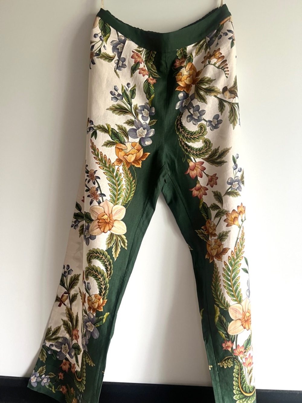 FARM Rio Sand Nature Scarf Linen Blend Straight Leg Pants Size Large NWT - Picture 12 of 15